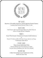 Alouette Monogram Letterpress Menu Design Small