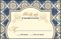 Amadore Antique Letterpress Reply Postcard Front Design Small