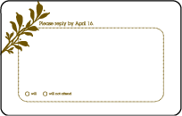 Amelie Letterpress Reply Postcard Front Design Small