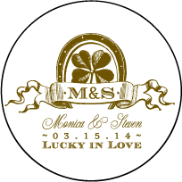 Antique Luck Letterpress Coaster Design Small