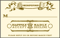 Antique Luck Letterpress Reply Postcard Front Design Small