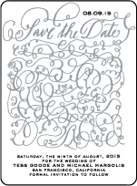 Aria Letterpress Save The Date Design Small