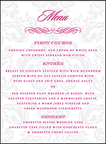 Augustine Damask Letterpress Menu Design Small