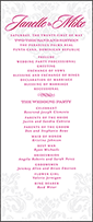 Augustine Damask Letterpress Program Tea Design Small