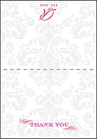 Augustine Damask Letterpress Thank You Card Fold Design Small