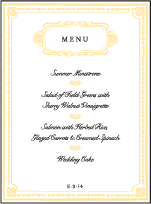 Avenue Letterpress Menu Design Small