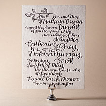 Balsam Calligraphy Letterpress Invitation Design Small