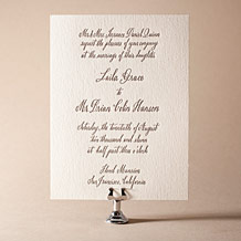 Belle Calligraphy Letterpress Invitation Design Small