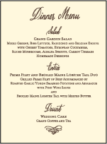Belle Calligraphy Letterpress Menu Design Small