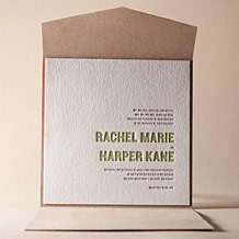 Bleecker Modern Letterpress Invitation Design Small