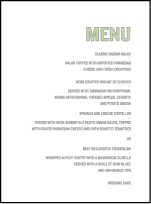 Bleecker Modern Letterpress Menu Design Small