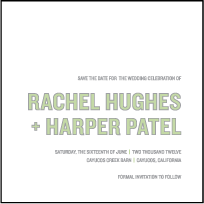 Bleecker Modern Letterpress Save The Date Design Small
