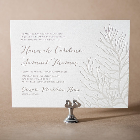 Breakers Letterpress Invitation Design Small