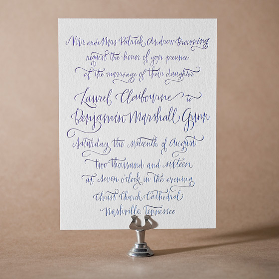 Browning Letterpress Invitation Design Small