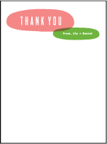 Calder Letterpress Thank You Card Flat Design Small