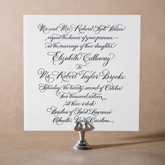 Callaway Letterpress Invitation Design Small