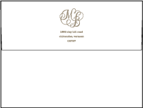Calligraphy Monogram Letterpress Envelope Design Small