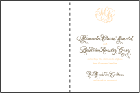 Calligraphy Monogram Letterpress Program Design Small