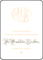 Calligraphy Monogram Letterpress Reception Design Small
