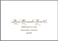 Calligraphy Monogram Letterpress Reply Envelope Design Small
