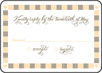 Calligraphy Monogram Letterpress Reply Design Small