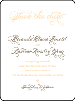 Calligraphy Monogram Letterpress Save The Date Design Small