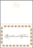 Calligraphy Monogram Letterpress Thank You Card Fold Design Small