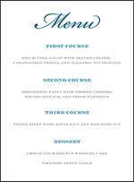 Cambridge Letterpress Menu Design Small