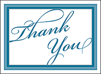 Cambridge Letterpress Thank You Card Flat Design Small