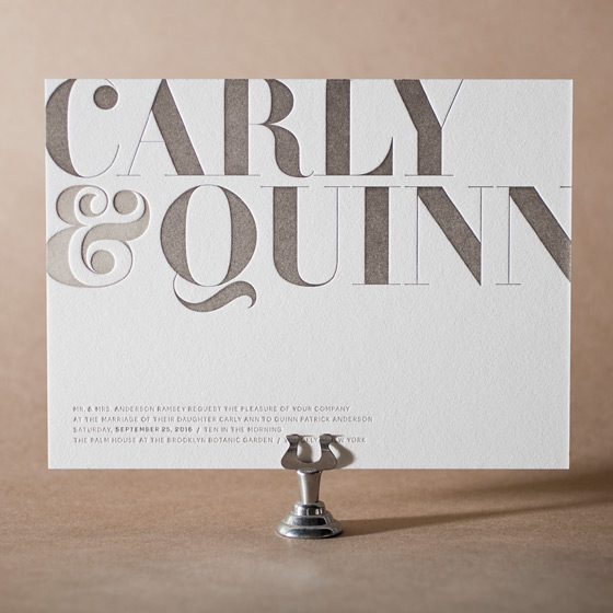 Carly Letterpress Invitation Design Small