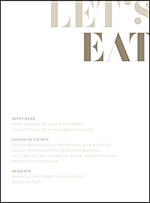 Carly Letterpress Menu Design Small