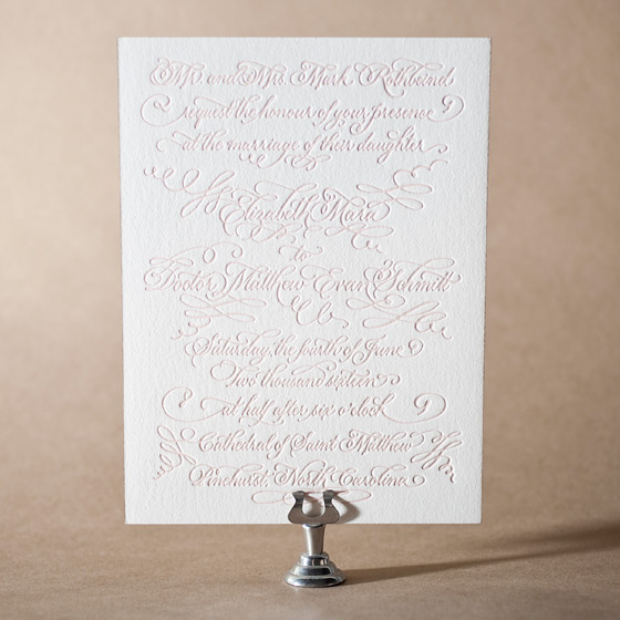 Carolina Letterpress Invitation Design Small