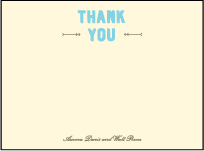 Carte de Visite Letterpress Thank You Card Flat Design Small