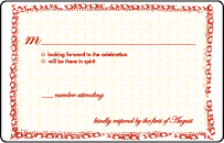 Cecilia Letterpress Reply Postcard Front Design Small