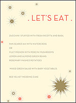 Celeste Letterpress Menu Design Small