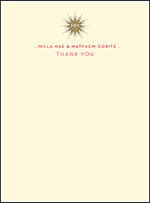 Celeste Letterpress Thank You Card Flat Design Small