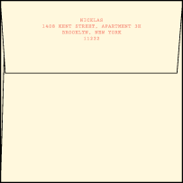 Chapin Letterpress Thank You Card Flat Envelope Design Small