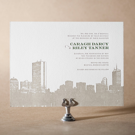 Charmed Boston Letterpress Invitation Design Small
