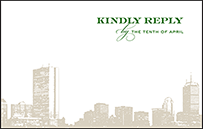 Charmed Boston Letterpress Reply Postcard Front Design Small