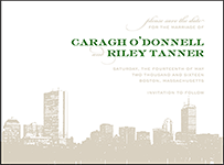 Charmed Boston Letterpress Save The Date Design Small