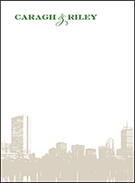 Charmed Boston Letterpress Thank You Card Flat Design Small