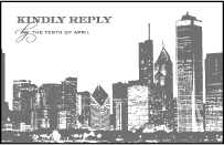Charmed Chicago Letterpress Reply Postcard Front Design Small