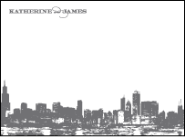 Charmed Chicago Letterpress Thank You Card Flat Design Small