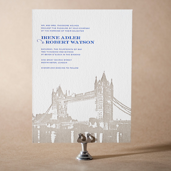 Charmed London Letterpress Invitation Design Small