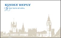 Charmed London Letterpress Reply Postcard Front Design Small