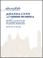 Charmed Philadelphia Letterpress Save The Date Design Small