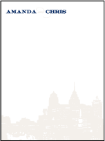 Charmed Philadelphia Letterpress Thank You Card Flat Design Small