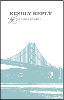 Charmed San Francisco Letterpress Reply Postcard Front Design Small