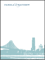 Charmed San Francisco Letterpress Thank You Card Flat Design Small