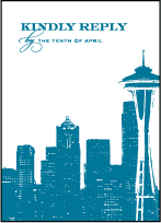 Charmed Seattle Letterpress Reply Postcard Front Design Small